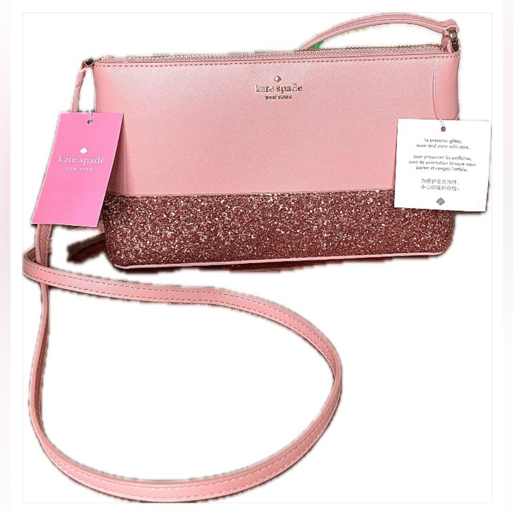 kate spade flash glitter crossbody purse handbag k8711-pink